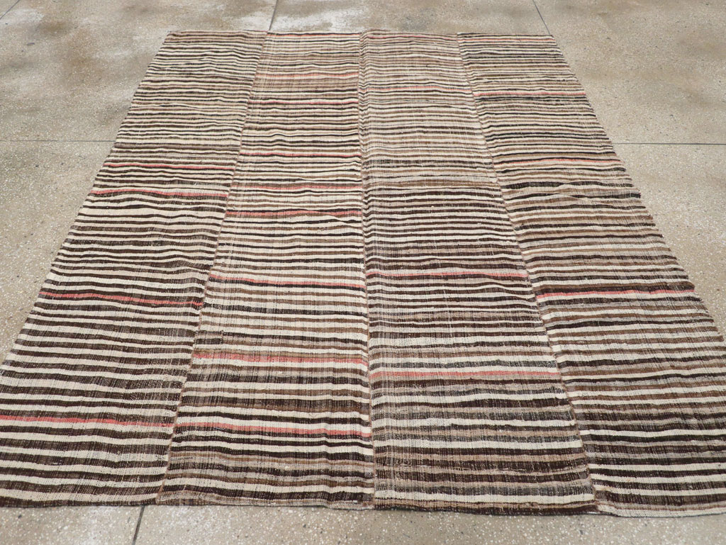 Vintage Persian Mazandaran Kilim Accent Carpet, No.30178 - Staging