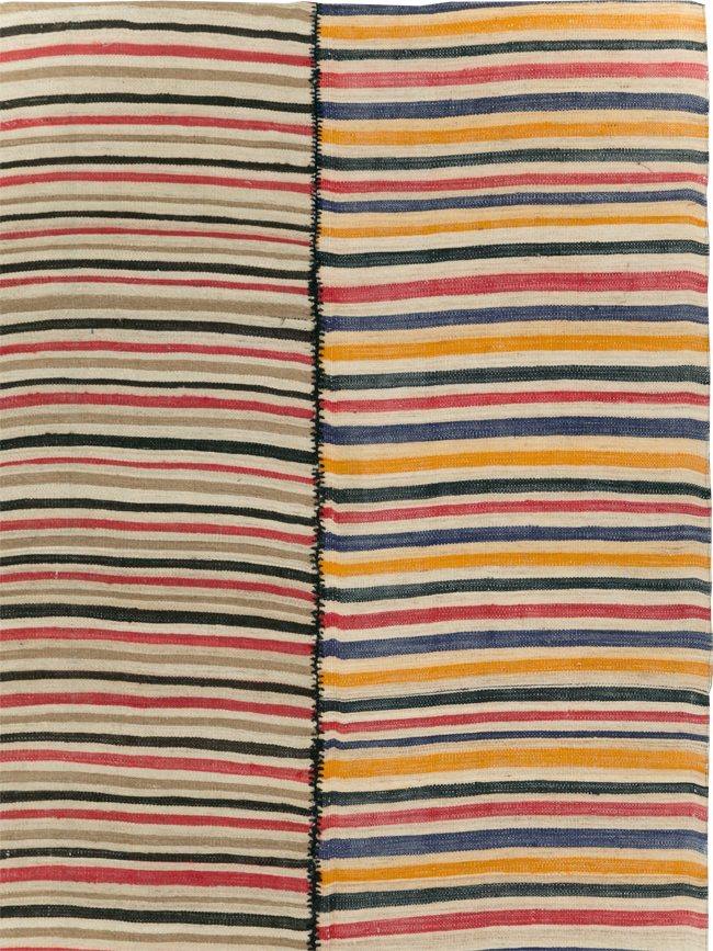 Vintage Mid-Century Persian Flatweave, No.30180 - Staging