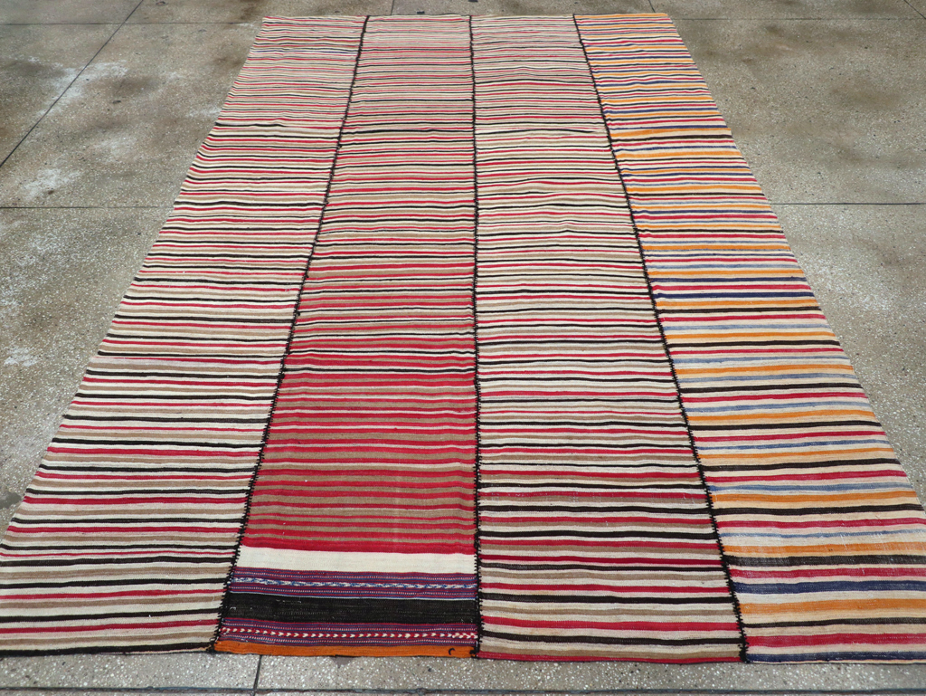 Vintage Mid-Century Persian Flatweave, No.30180 - Staging