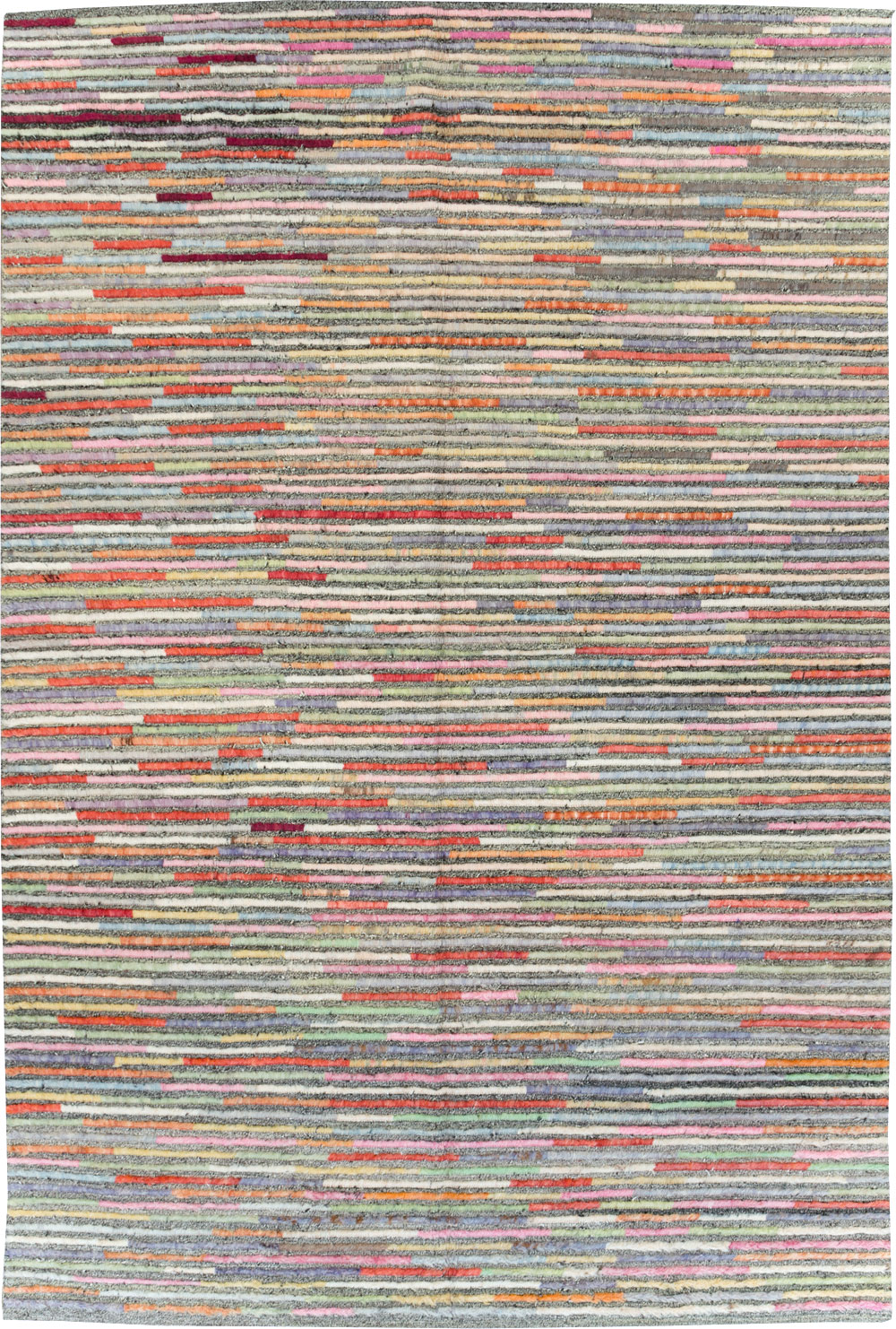Colorful Contemporary Turkish Room Size Carpet, No.30185 - Staging