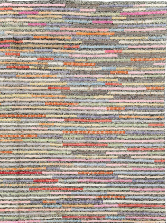 Colorful Contemporary Turkish Room Size Carpet, No.30185 - Staging