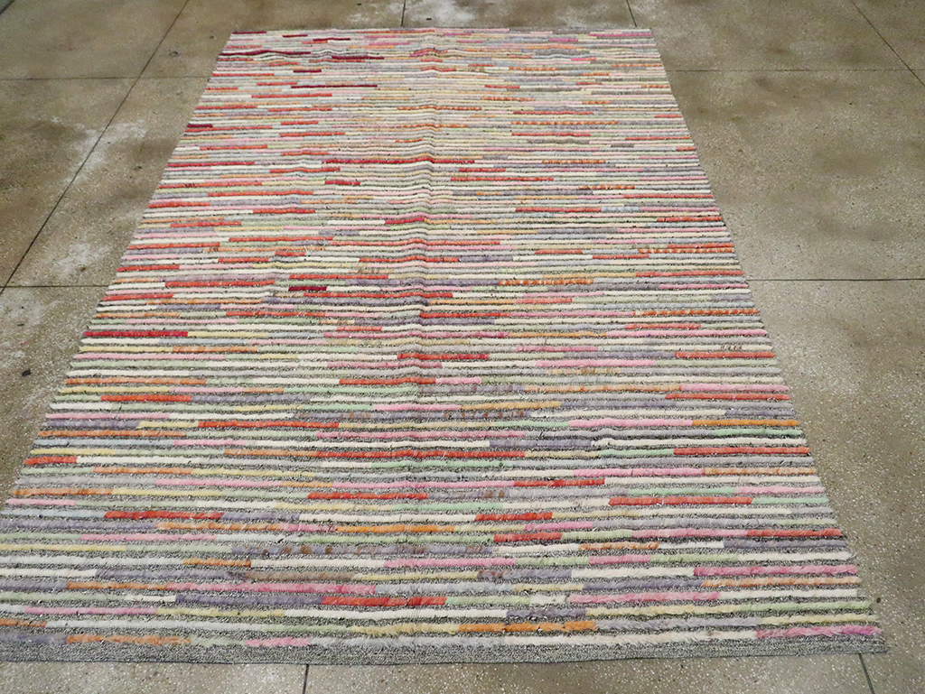 Colorful Contemporary Turkish Room Size Carpet, No.30185 - Staging