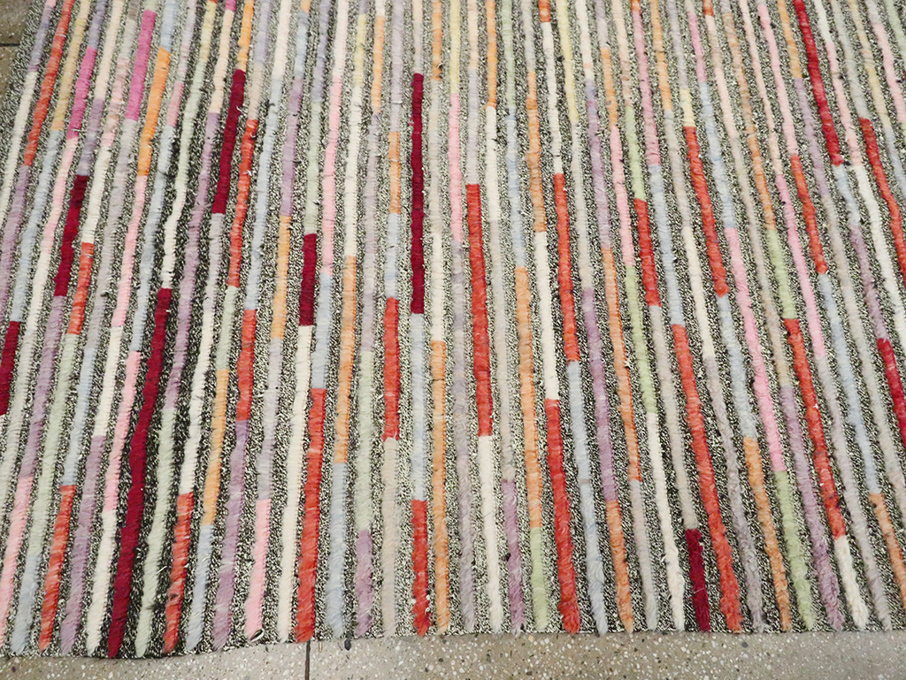 Colorful Contemporary Turkish Room Size Carpet, No.30185 - Staging
