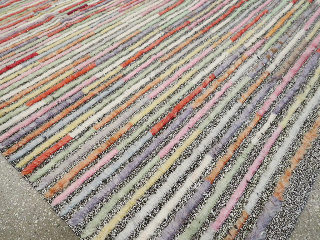 Colorful Contemporary Turkish Room Size Carpet, No.30185 - Staging