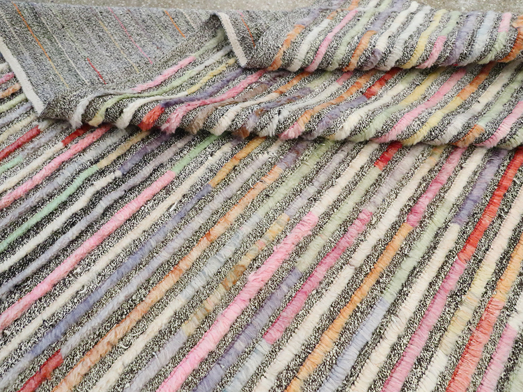 Colorful Contemporary Turkish Room Size Carpet, No.30185 - Staging