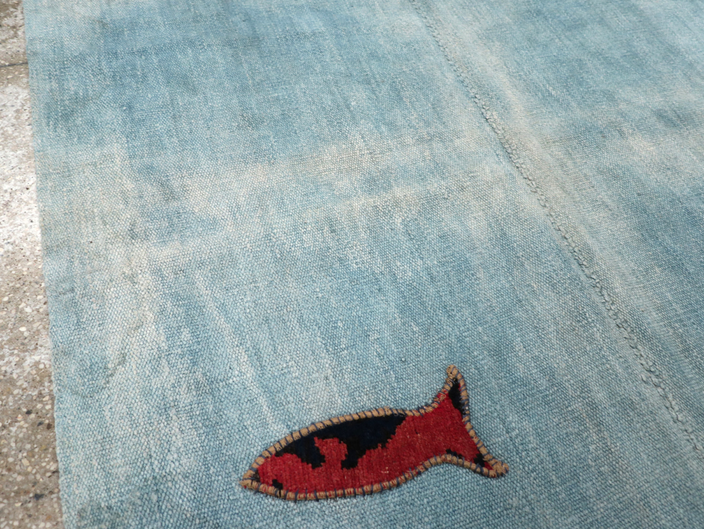 Vintage Pictorial Kilim, No.30193 - Staging