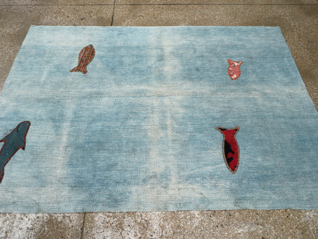 Vintage Pictorial Kilim, No.30193 - Staging