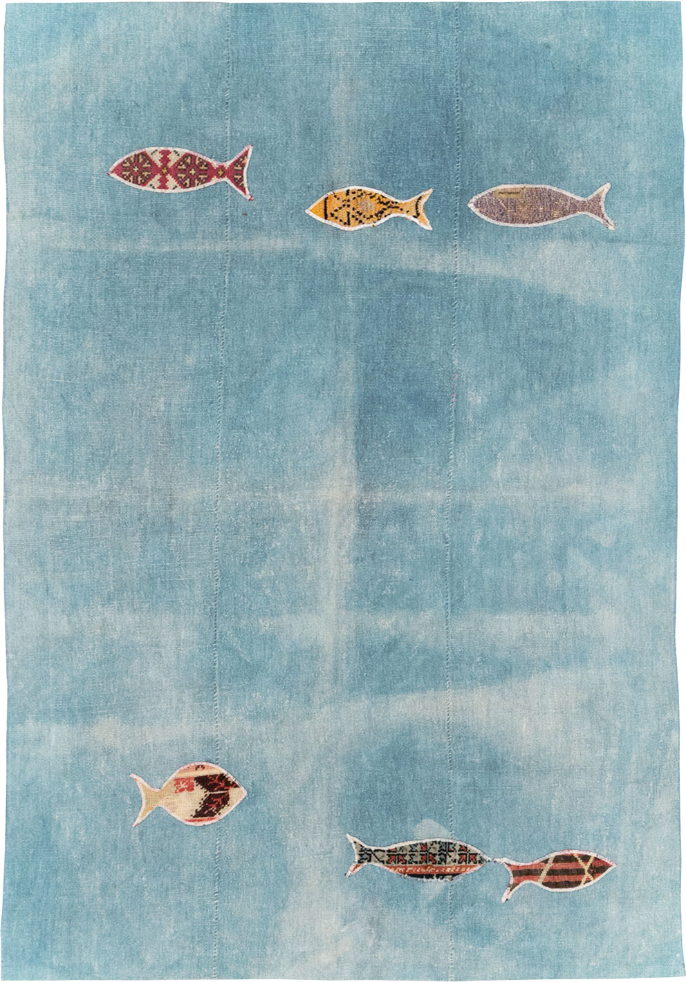 Modern Turkish Flatweave Accent Rug, No.30194 - Staging