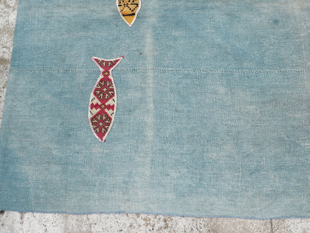 Modern Turkish Flatweave Accent Rug, No.30194 - Staging