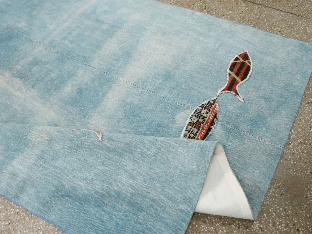 Modern Turkish Flatweave Accent Rug, No.30194 - Staging