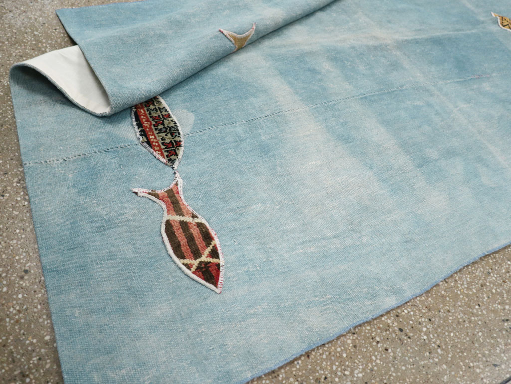 Modern Turkish Flatweave Accent Rug, No.30194 - Staging