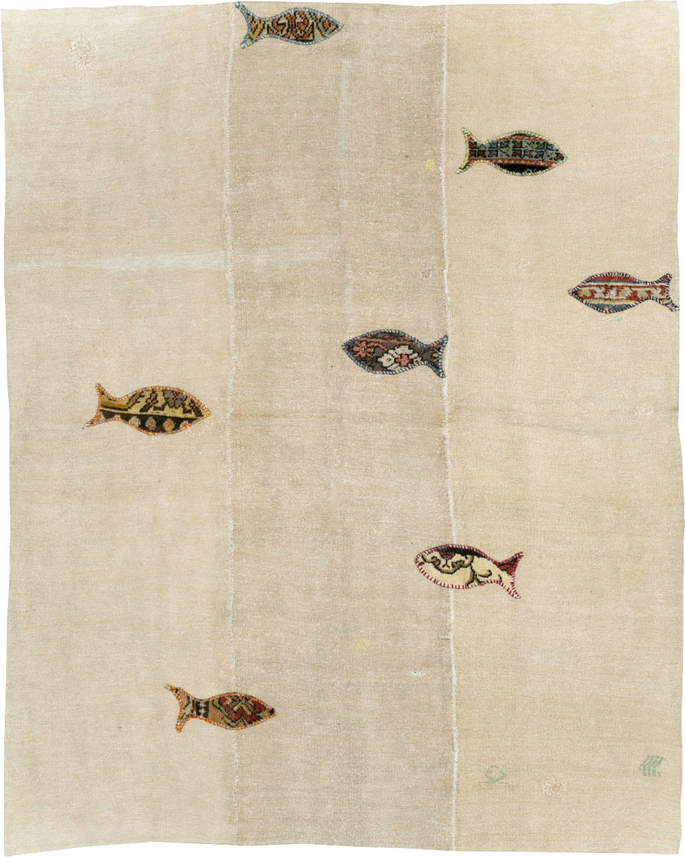 Modern Turkish Flatweave Accent Rug, No.30196 - Staging