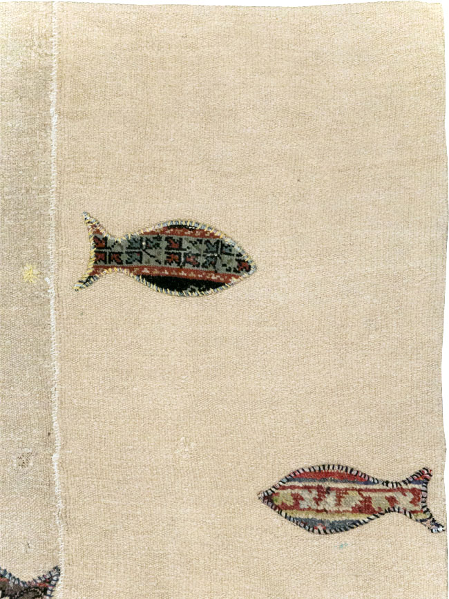 Modern Turkish Flatweave Accent Rug, No.30196 - Staging