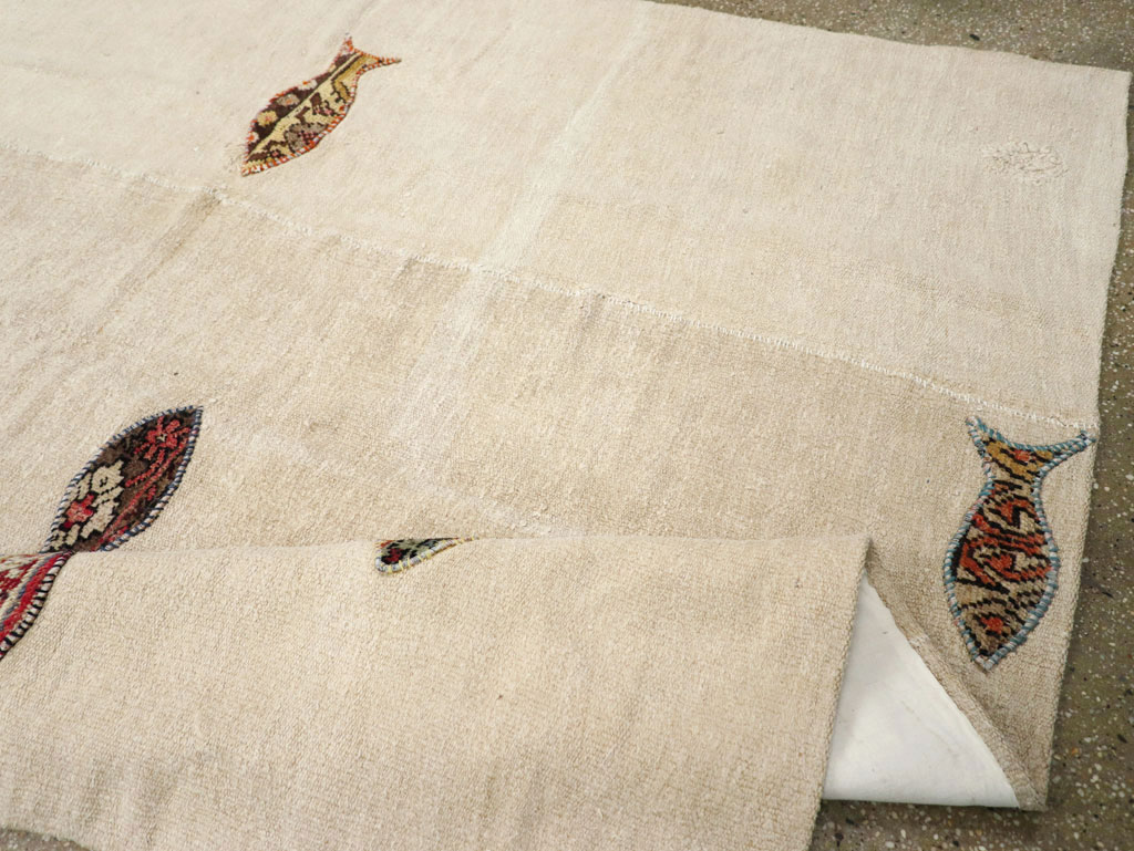 Modern Turkish Flatweave Accent Rug, No.30196 - Staging