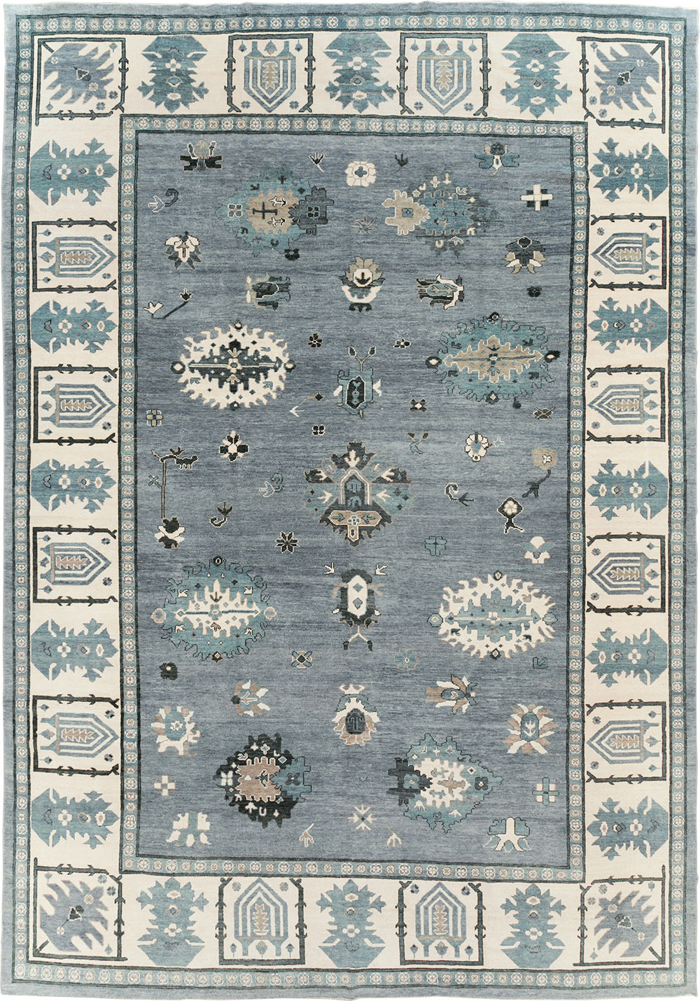 Modern Turkish Oushak Large Room Size Carpet, No.30200 - Staging