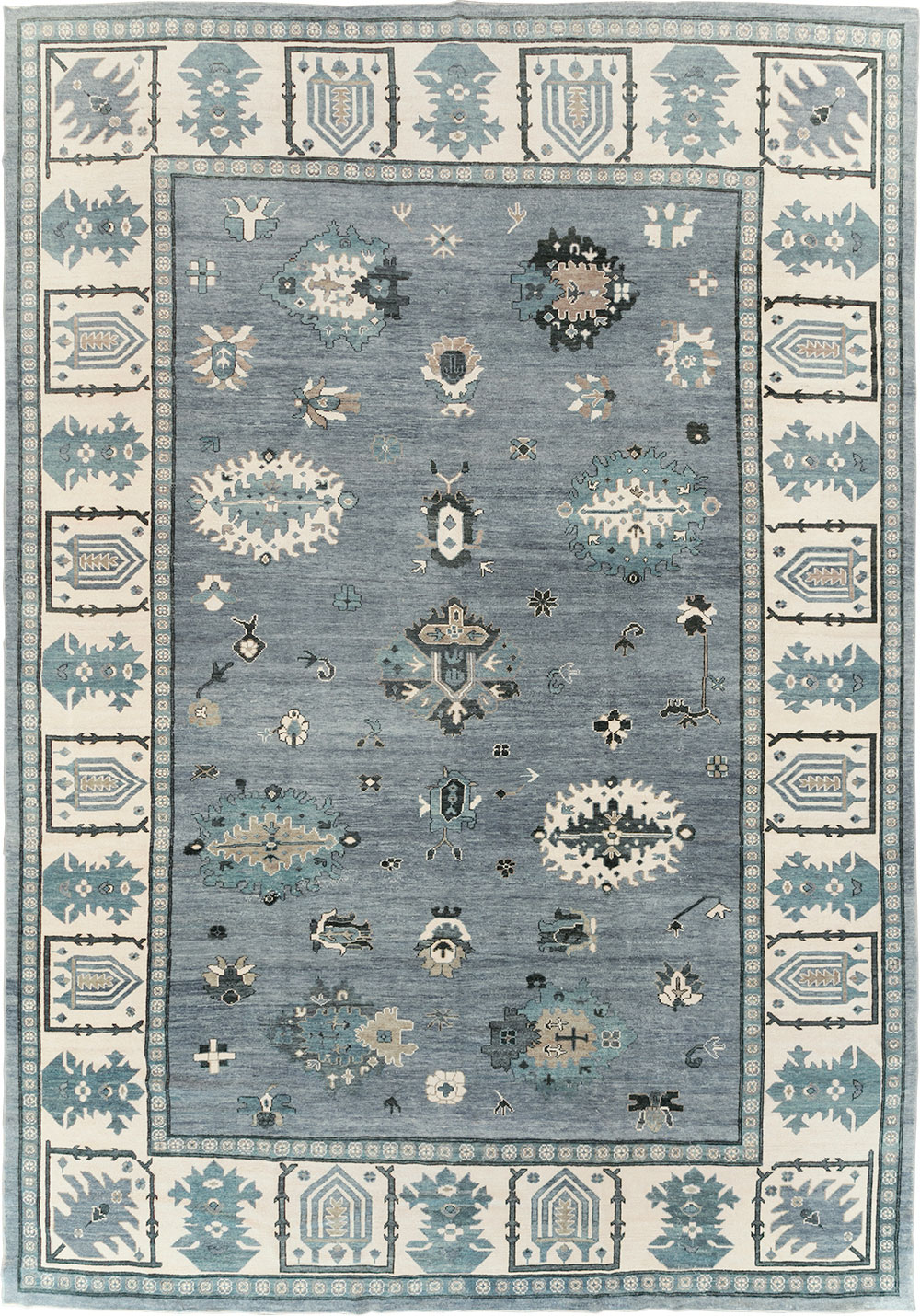 Modern Turkish Oushak Large Room Size Carpet, No.30200 - Staging