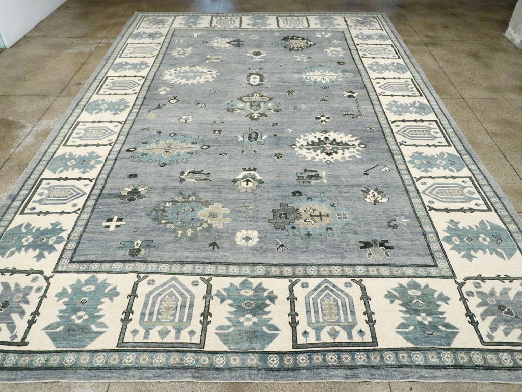 Modern Turkish Oushak Large Room Size Carpet, No.30200 - Staging