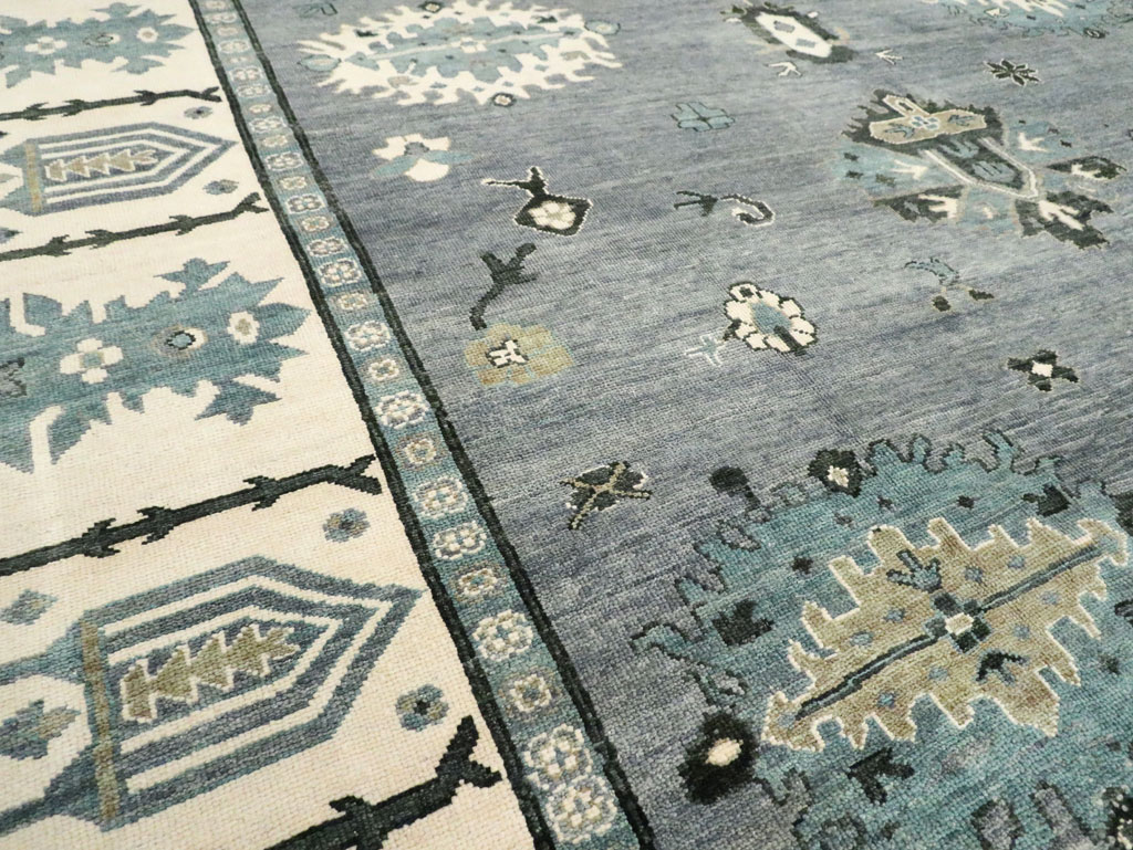 Modern Turkish Oushak Large Room Size Carpet, No.30200 - Staging