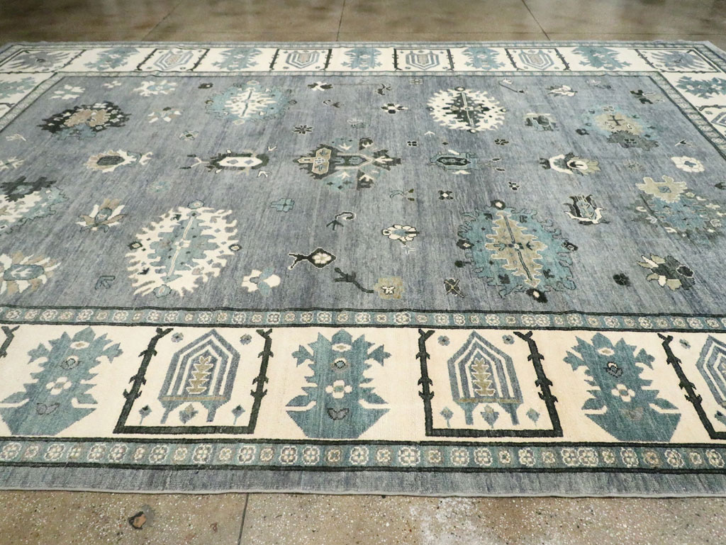 Modern Turkish Oushak Large Room Size Carpet, No.30200 - Staging