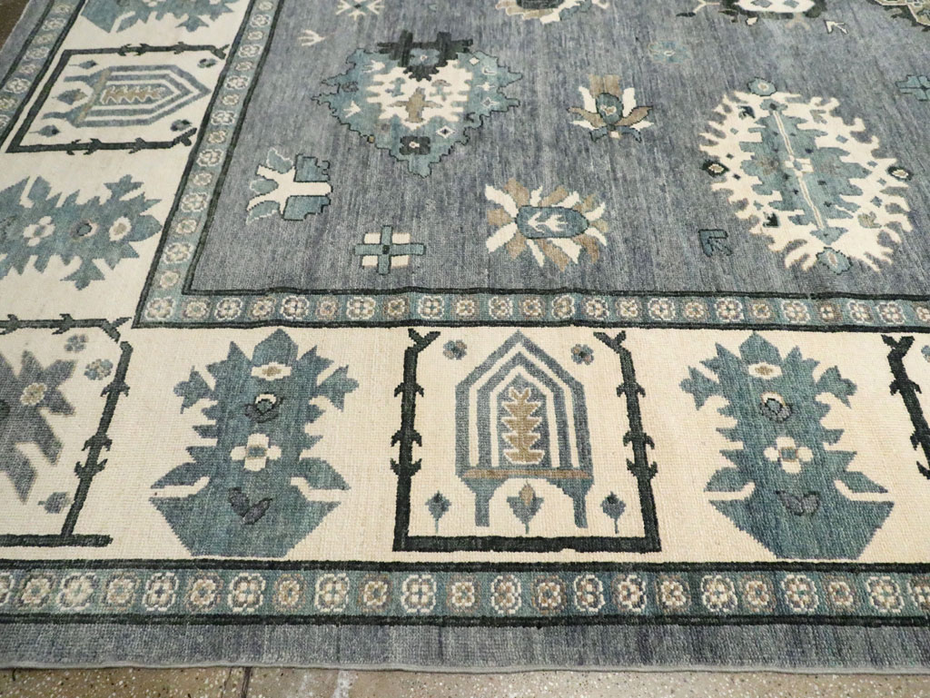 Modern Turkish Oushak Large Room Size Carpet, No.30200 - Staging