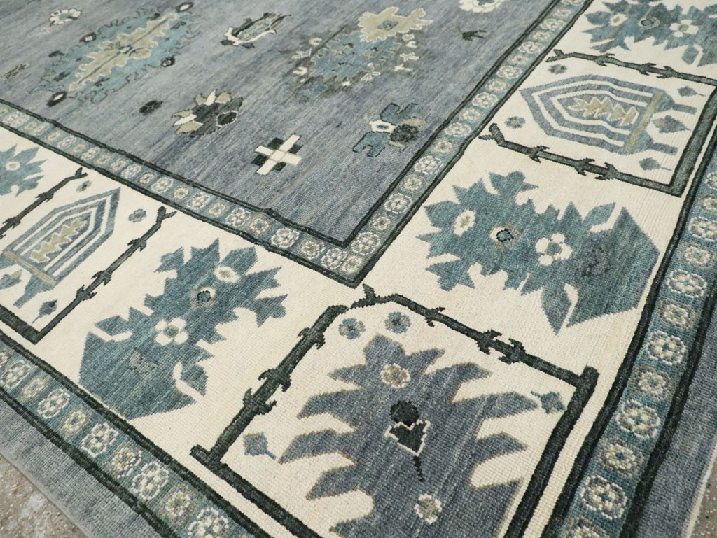 Modern Turkish Oushak Large Room Size Carpet, No.30200 - Staging