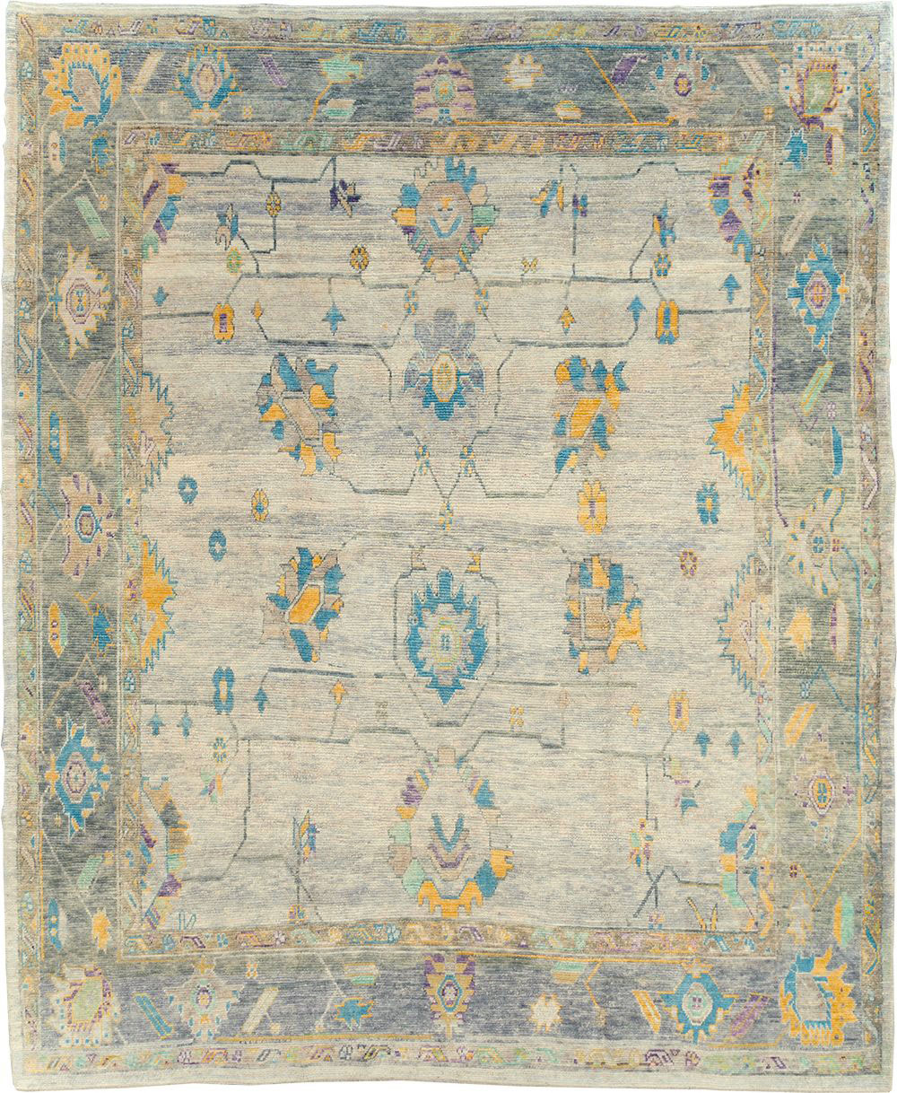 Contemporary Turkish Oushak Large Room Size Carpet, No.30202 - Staging