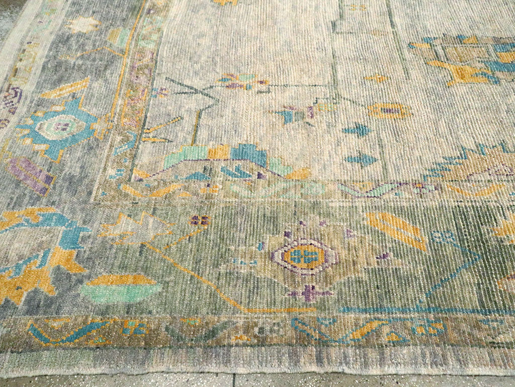 Contemporary Turkish Oushak Large Room Size Carpet, No.30202 - Staging