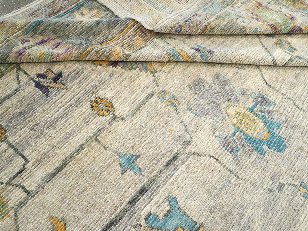 Contemporary Turkish Oushak Large Room Size Carpet, No.30202 - Staging