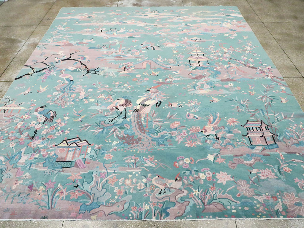 Mid-20th Century Chinese Art Deco Room Size Carpet, No.30203 - Staging