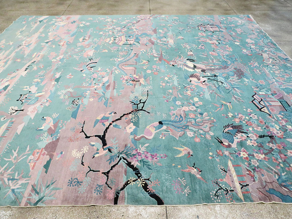 Mid-20th Century Chinese Art Deco Room Size Carpet, No.30203 - Staging