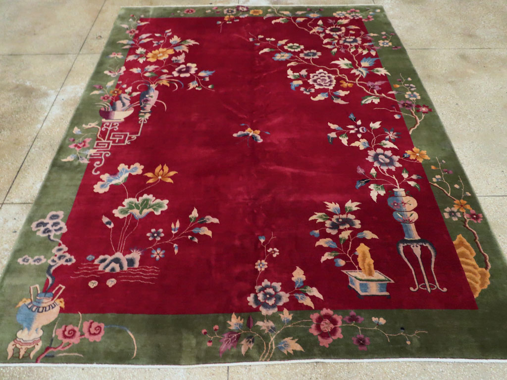 Vintage Chinese Deco Carpet, No.30206 - Staging