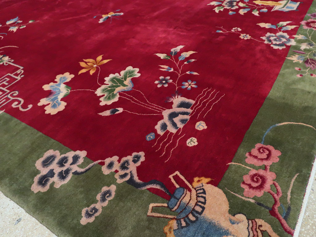 Vintage Chinese Deco Carpet, No.30206 - Staging