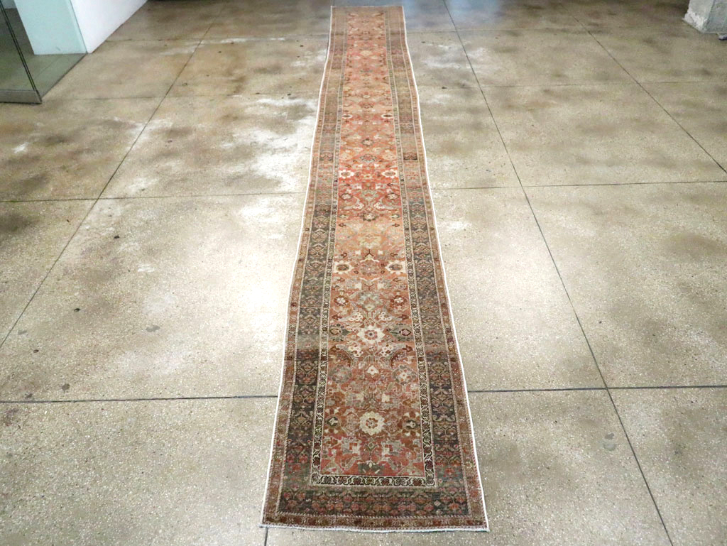 Antique Persian Bidjar Long Runner (Pair: 1 of 2), No.30213 - Staging
