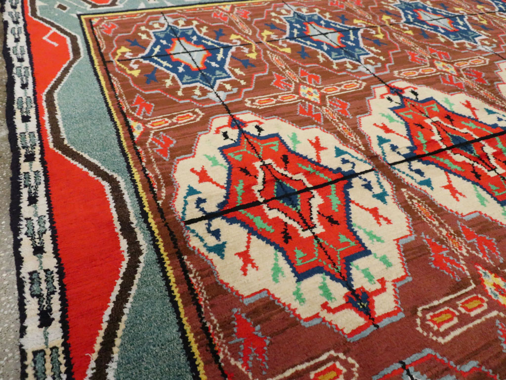 Vintage Persian Hamadan Square Rug, No.30215 - Staging