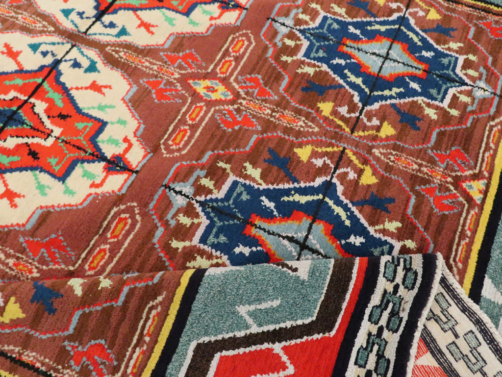 Vintage Persian Hamadan Square Rug, No.30215 - Staging