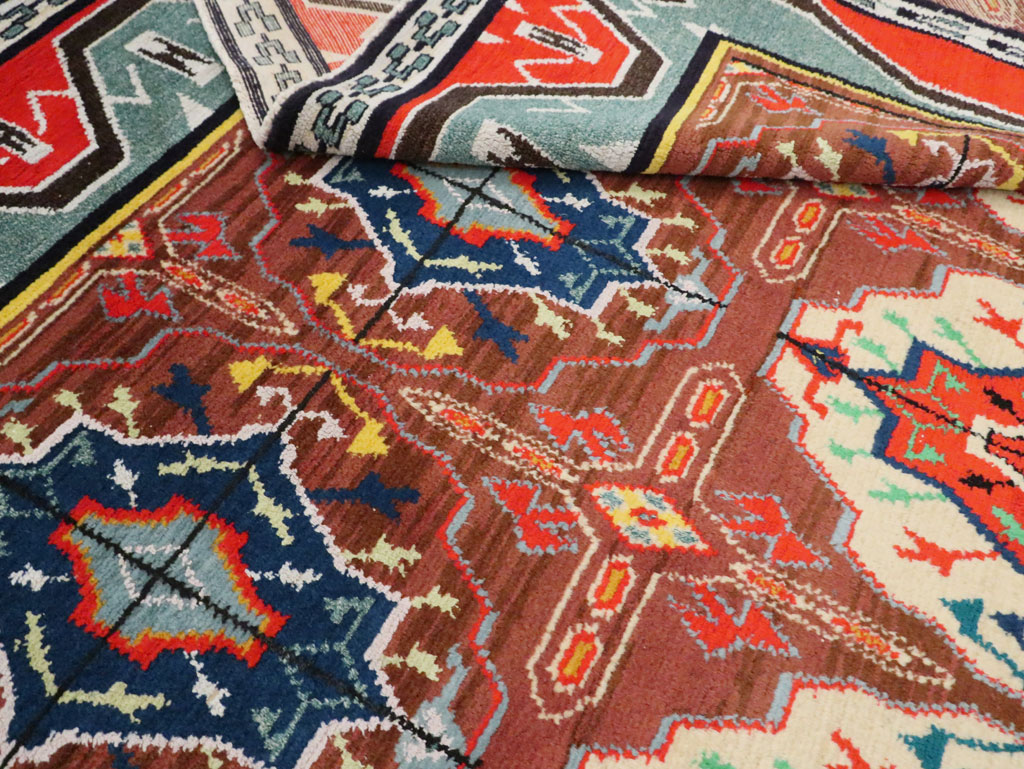 Vintage Persian Hamadan Square Rug, No.30215 - Staging