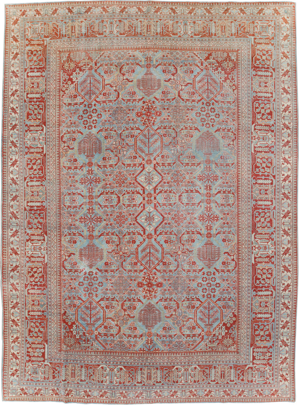 Antique Persian Joshegan Room Size Carpet, No.30223 - Staging