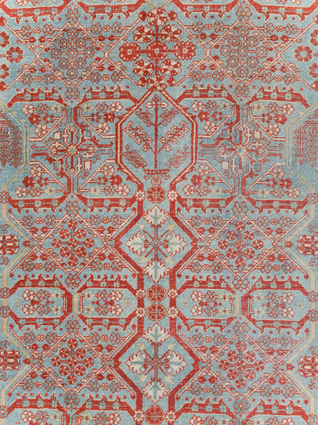 Antique Persian Joshegan Room Size Carpet, No.30223 - Staging