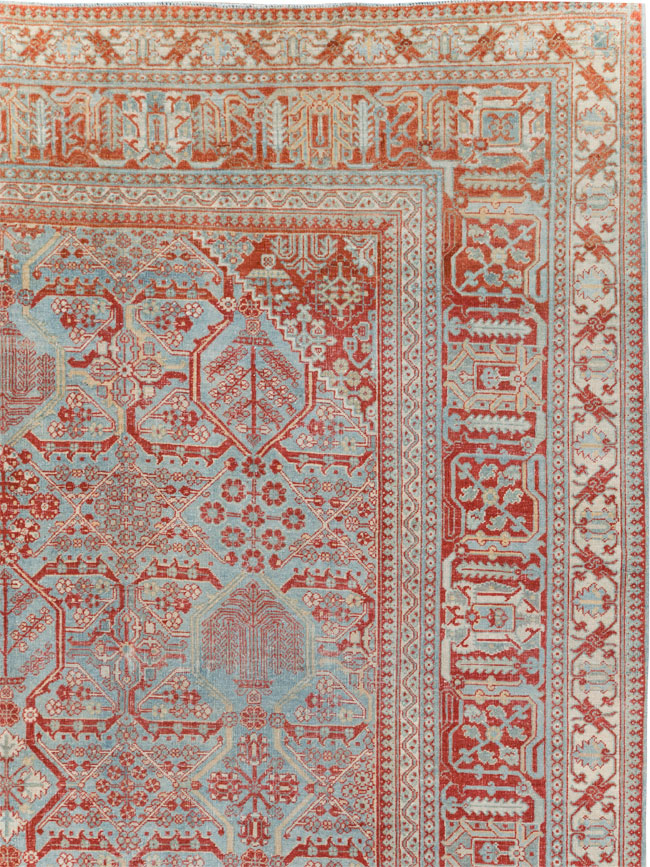 Antique Persian Joshegan Room Size Carpet, No.30223 - Staging