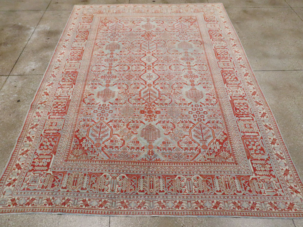 Antique Persian Joshegan Room Size Carpet, No.30223 - Staging