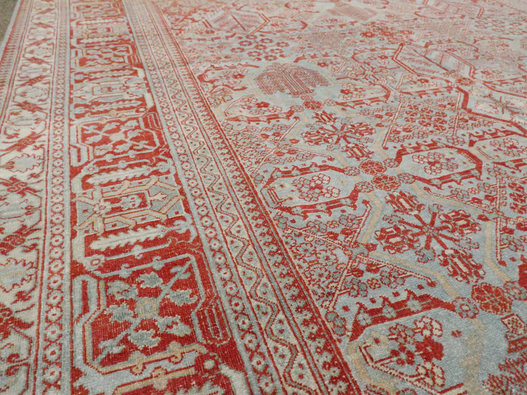 Antique Persian Joshegan Room Size Carpet, No.30223 - Staging