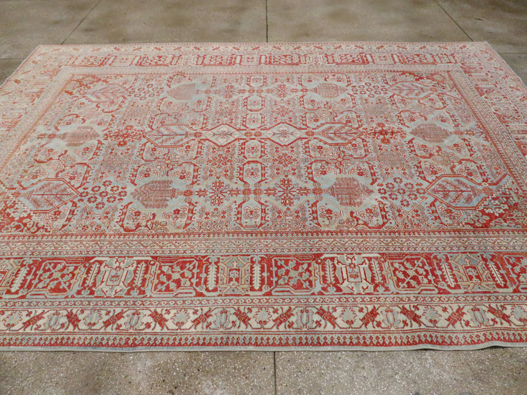 Antique Persian Joshegan Room Size Carpet, No.30223 - Staging