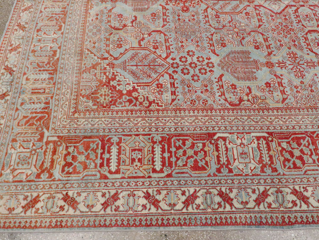 Antique Persian Joshegan Room Size Carpet, No.30223 - Staging