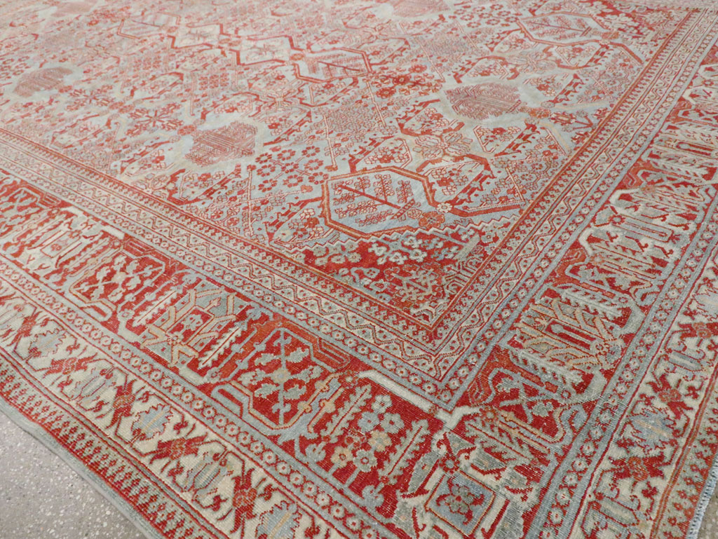 Antique Persian Joshegan Room Size Carpet, No.30223 - Staging