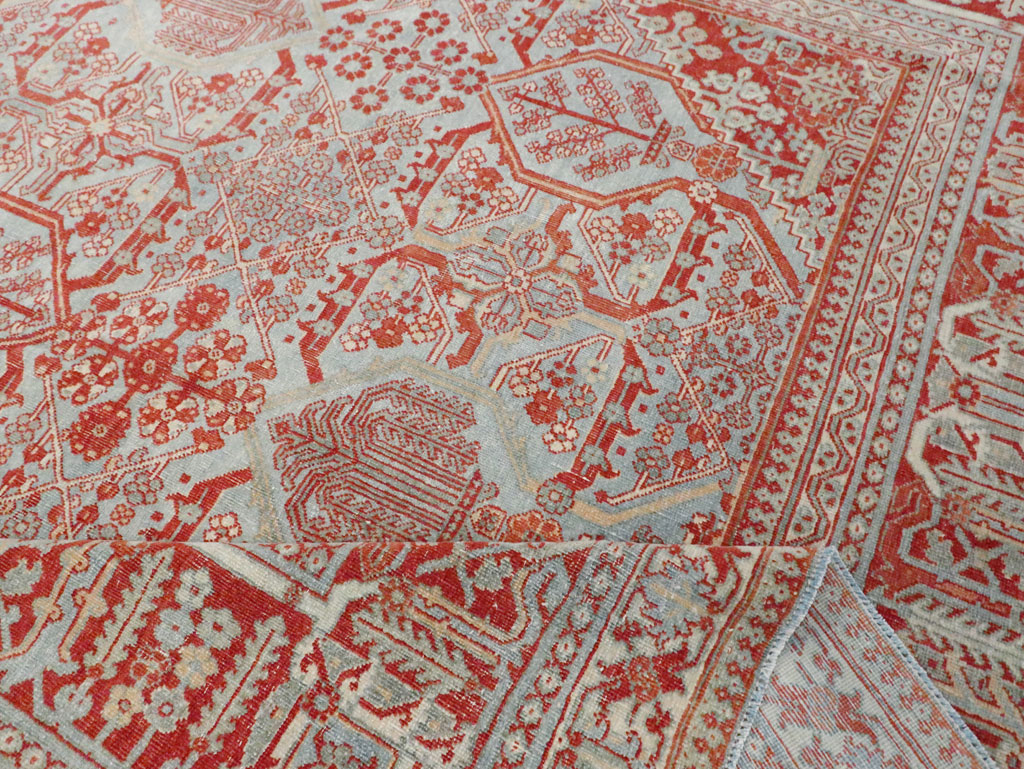 Antique Persian Joshegan Room Size Carpet, No.30223 - Staging