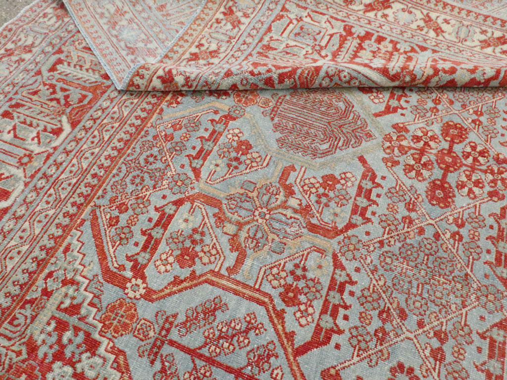 Antique Persian Joshegan Room Size Carpet, No.30223 - Staging