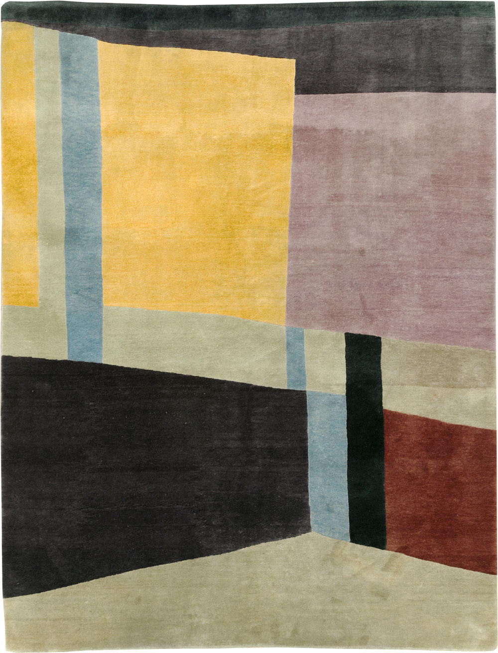 Contemporary Tibetan Art Deco Style Room Size Carpet, No.30230 - Staging