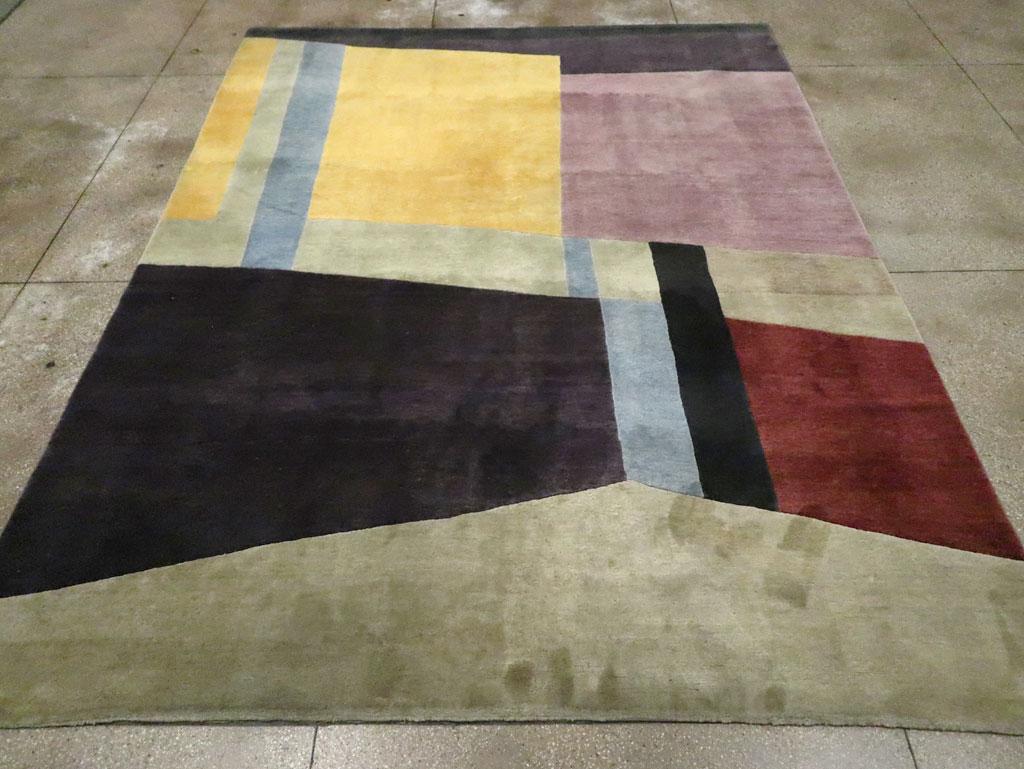 Contemporary Tibetan Art Deco Style Room Size Carpet, No.30230 - Staging