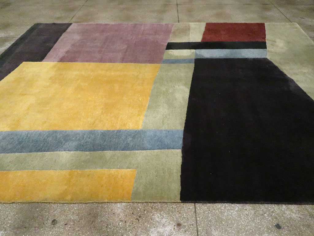 Contemporary Tibetan Art Deco Style Room Size Carpet, No.30230 - Staging