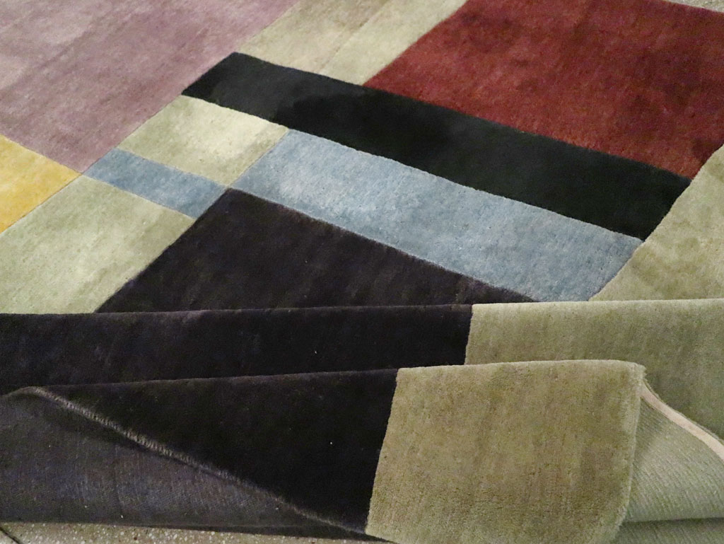 Contemporary Tibetan Art Deco Style Room Size Carpet, No.30230 - Staging